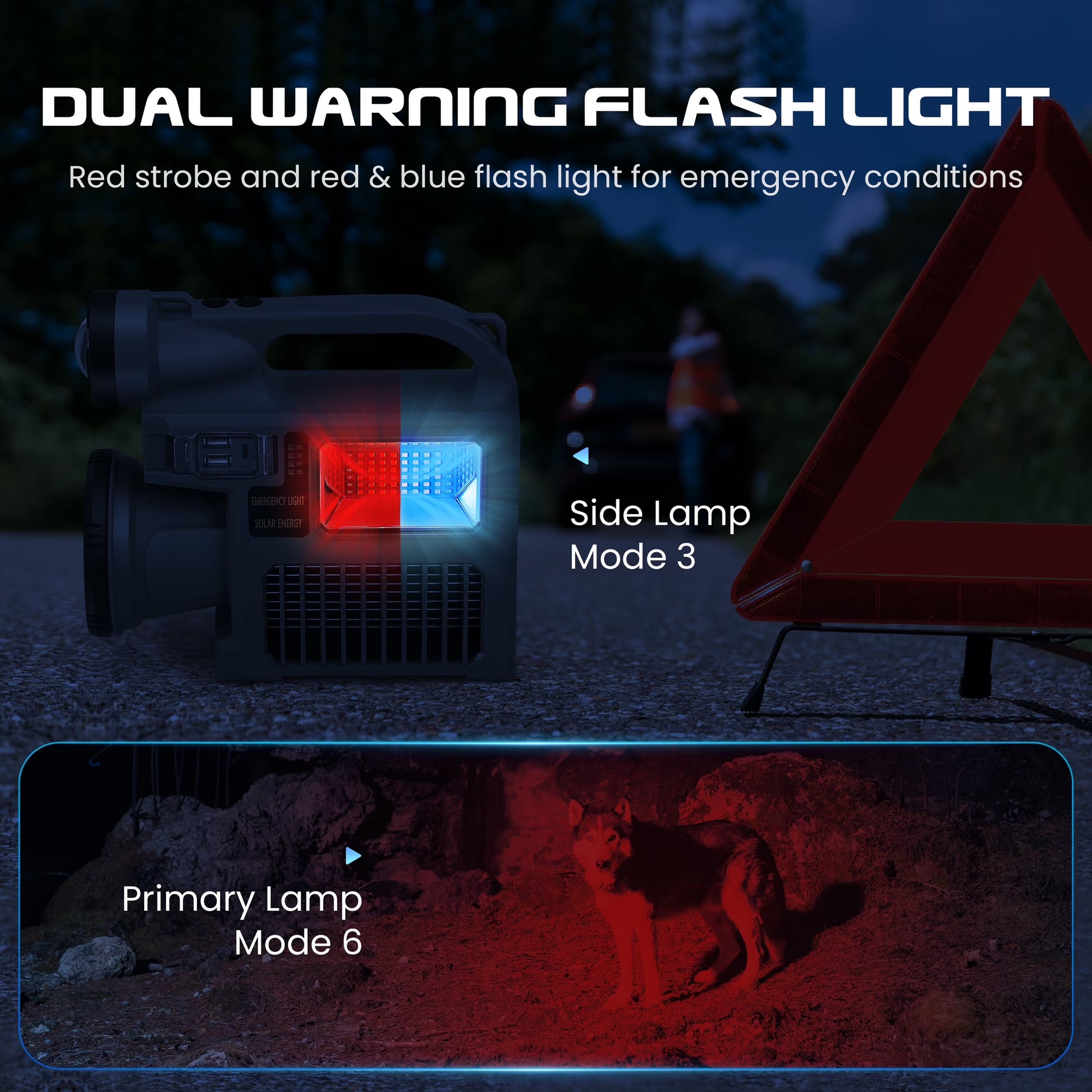 Spotlight Flashlight, 1500,000 Lumens and 10 Light Modes, IP67 Waterproof and Drop Resistant Rechargeable Spotlight, Solar Charging and Mobile Power, Outdoor Adventure, Emergency Use