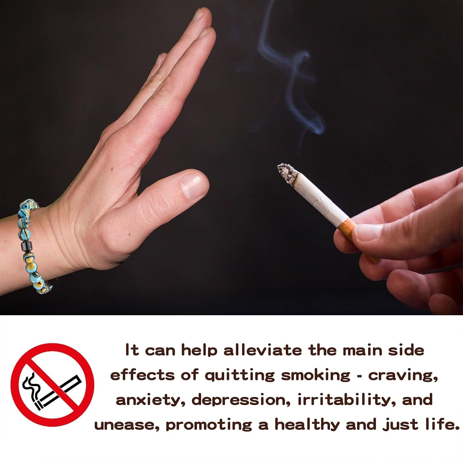 Anti Smoking Bracelet Anxiety Relief Items Stop Smoking Support Bracelet Healing Energy Beads Bracelets for Men Women