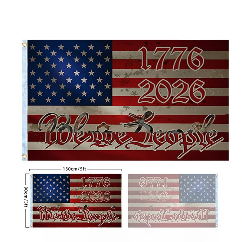 250 Years Commemorative Flag Usa Patriotic Banner Indoor Outdoor Flag Patriotic American 250Th Anniversary Flag for Wall90X150Cm