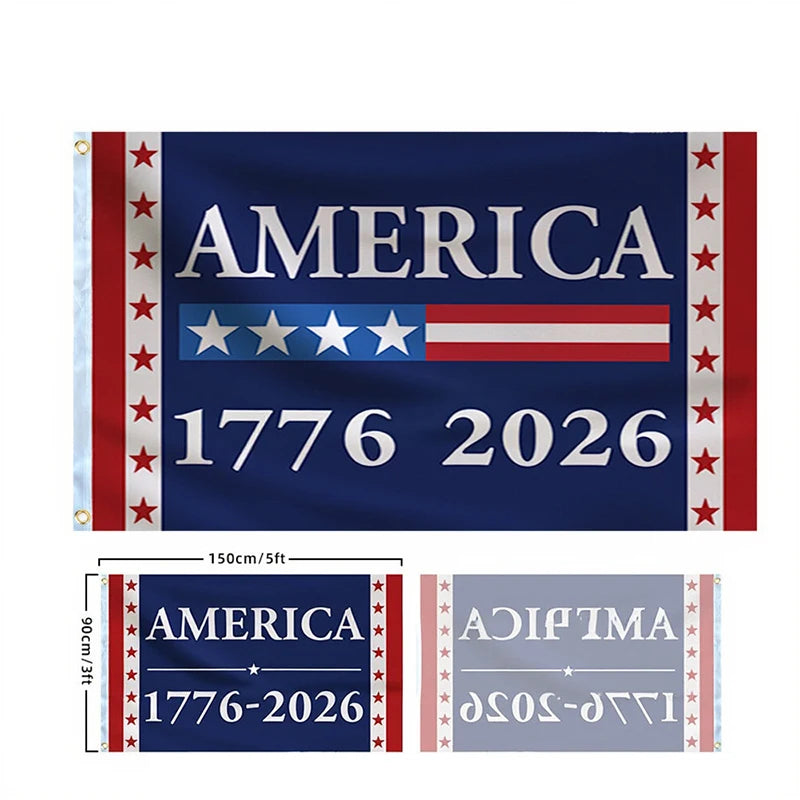 250 Years Commemorative Flag Usa Patriotic Banner Indoor Outdoor Flag Patriotic American 250Th Anniversary Flag for Wall90X150Cm