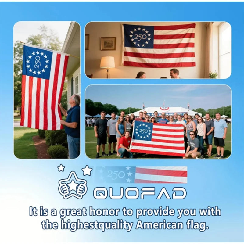 250 Years Commemorative Flag Usa Patriotic Banner Indoor Outdoor Flag Patriotic American 250Th Anniversary Flag for Wall90X150Cm