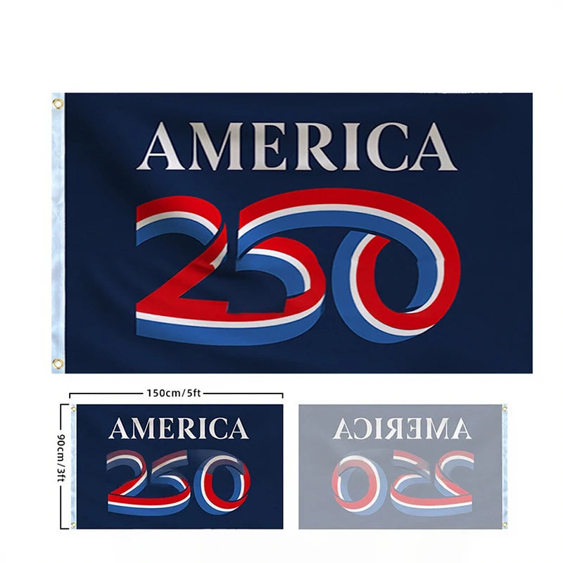 250 Years Commemorative Flag Usa Patriotic Banner Indoor Outdoor Flag Patriotic American 250Th Anniversary Flag for Wall90X150Cm