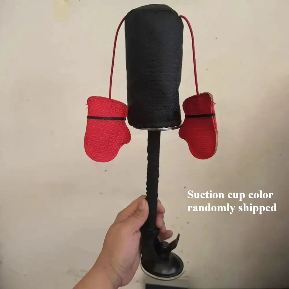Cartoon Cat Punching Bag Toy with Boxing Gloves and Suction Cup Indoor Toy for Kittens and Adult Cats Color Randomly Shipped Pet