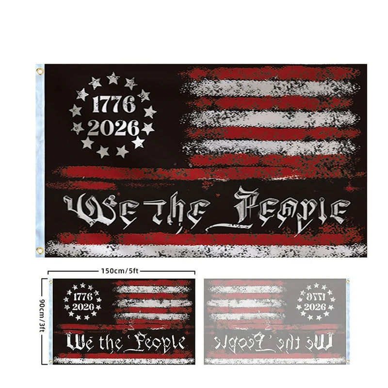 250 Years Commemorative Flag Usa Patriotic Banner Indoor Outdoor Flag Patriotic American 250Th Anniversary Flag for Wall90X150Cm