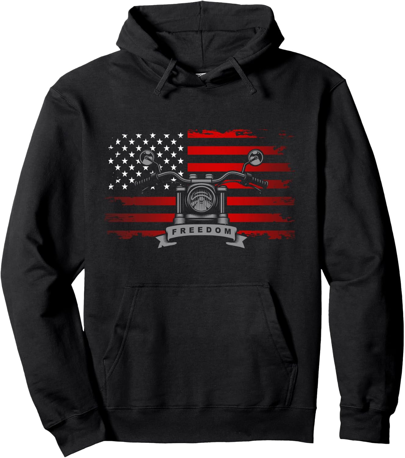American Flag Motorcycle Apparel - Motorcycle Pullover Hoodie