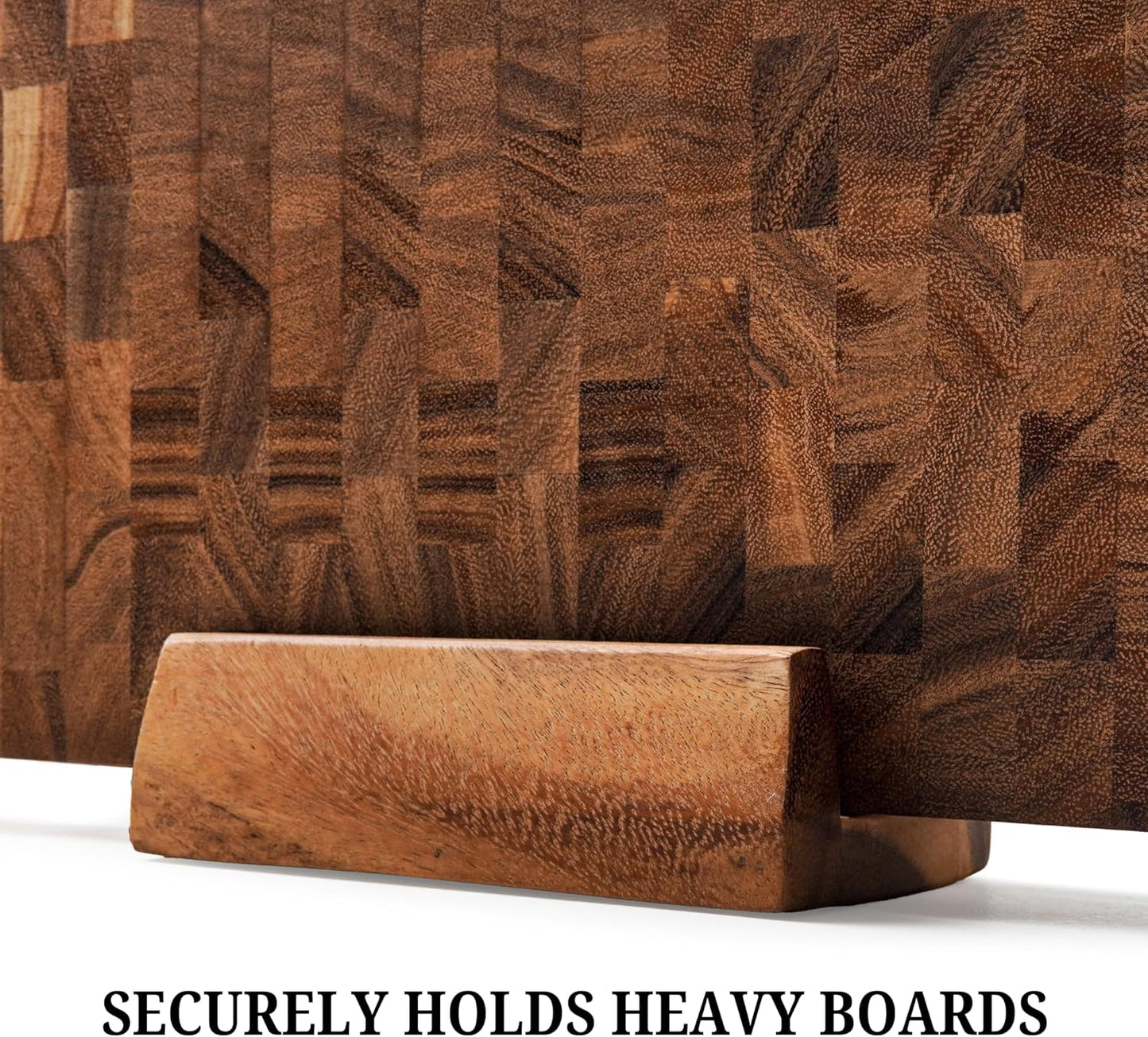 Natural Wood Cutting Board Stand – Fits 2"–2.2" Heavy Boards, 8" × 4" × 4" | Handmade Sturdy Holder Supports Boards up to 24 In