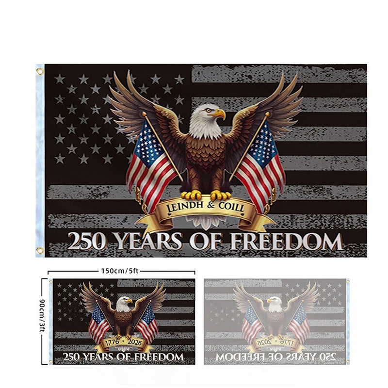 250 Years Commemorative Flag Usa Patriotic Banner Indoor Outdoor Flag Patriotic American 250Th Anniversary Flag for Wall90X150Cm