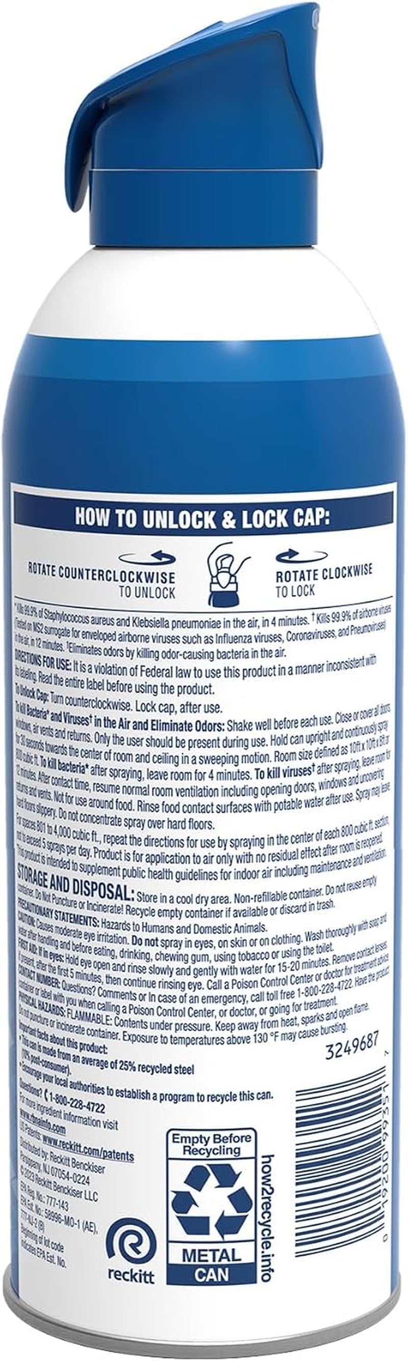 Air Sanitizer Spray, for Air Sanitization and Odor Elimination, White Linen Scent, 10 Fl. Oz